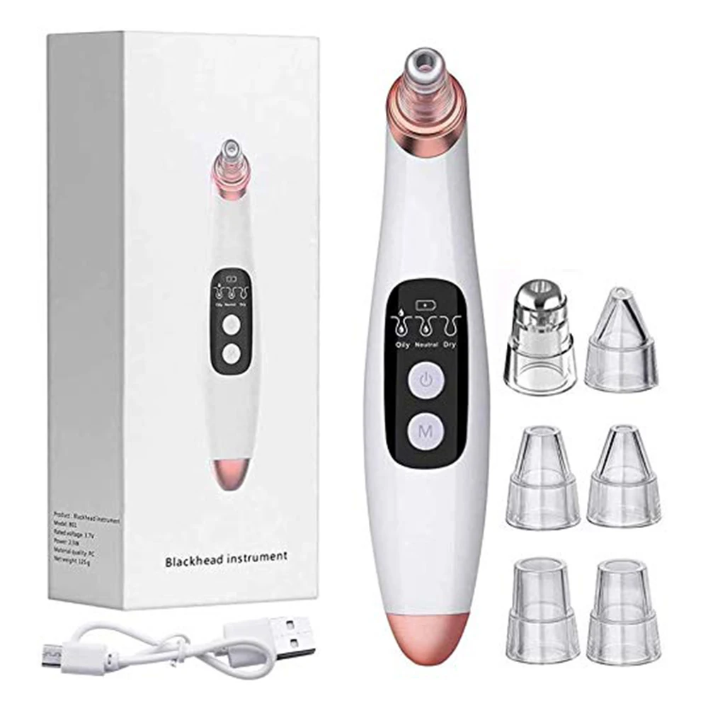 

Blackhead Pore Removal Vacuum Cleaner, USB Rechargeable Acne Acne Whitehead Extractor, for men and women