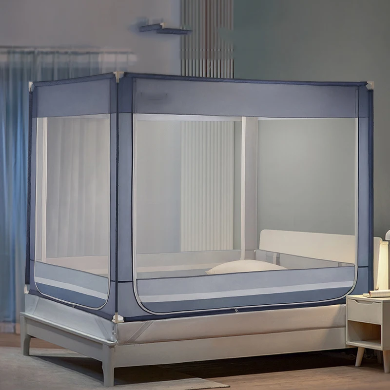 

Blue Tent Curtain Bady Mosquito Net Tent Hanging Window Summer Bed Mesh Door Three Door Child Moustiquaires De Lit Bed Articles