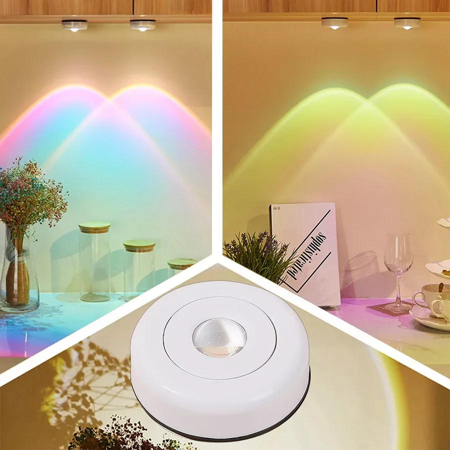 

2022New Closet Light Led Kitchen Lights Under Furniture Battery Powered Sunset Nightlight Wall Lamp Bedroom Decoration Cabinet