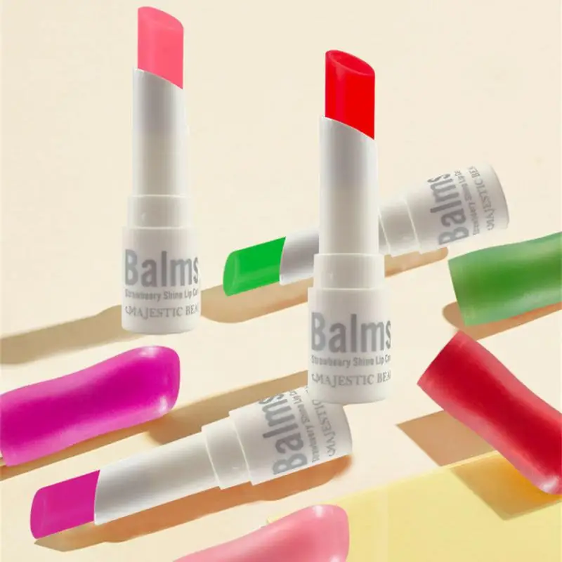 

Lip Balm Color Changing Long-lasting Hydrating Lipstick Peach Strawberry Aloe Vera Anti-dry And Cracked Non-stick Cup Lip Balm