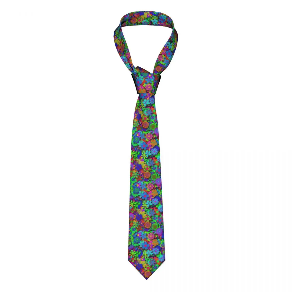 

Cute Groovy Peace Tie Flowers Garden Formal Polyester Silk Neck Ties Men Accessories Blouse Vintage Cravat
