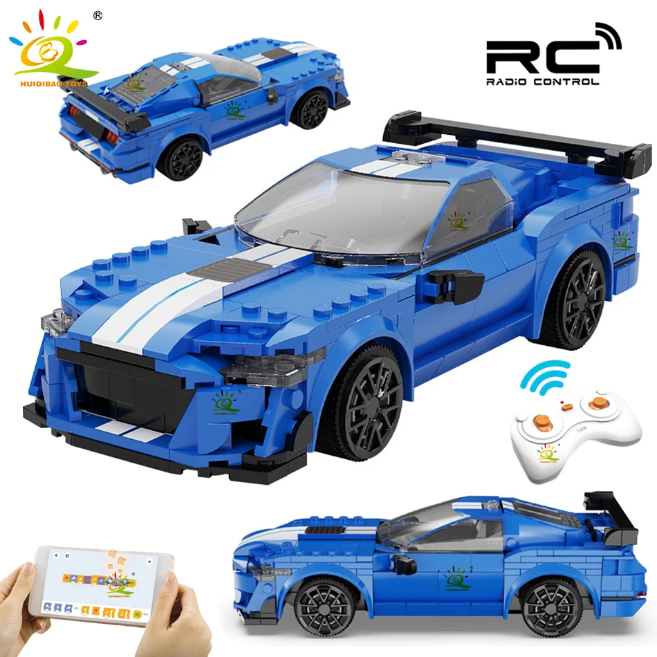 

RC знаменитый спортивный автомобиль Shelbys Blue Knight GT500 строительные блоки Tech Racing Supercar кирпичи город строительные игрушки для детей