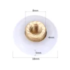 1 шт. нейлоновые и латунные ролики для душевой двери, колеса для ванной, стеклянные раздвижные двери, шкив роликового подшипника, колесные дорожки для дверей, фурнитура 18 мм