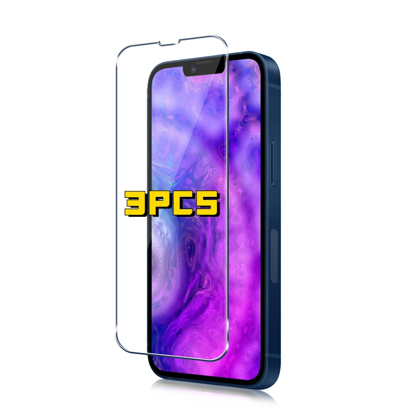 Высококачественное полностью прозрачное закаленное стекло для Iphone 11 12 13 14 Pro Max X XR XS Max 7 8Plus, пленка, 3 упаковки