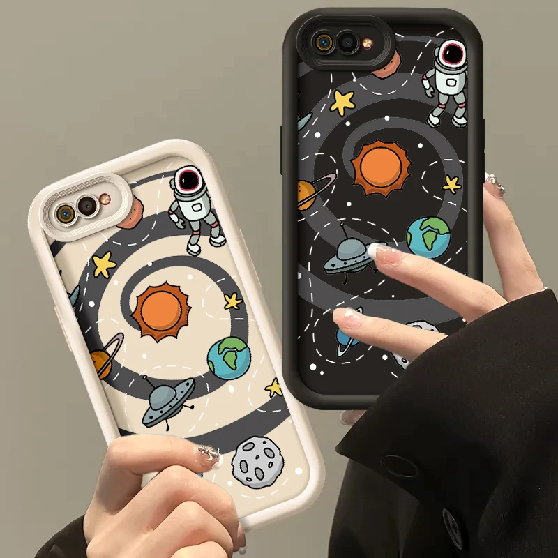Мягкий Силиконовый противоударный чехол с рисунком космонавта для Oppo Realme C2 C2S A1K