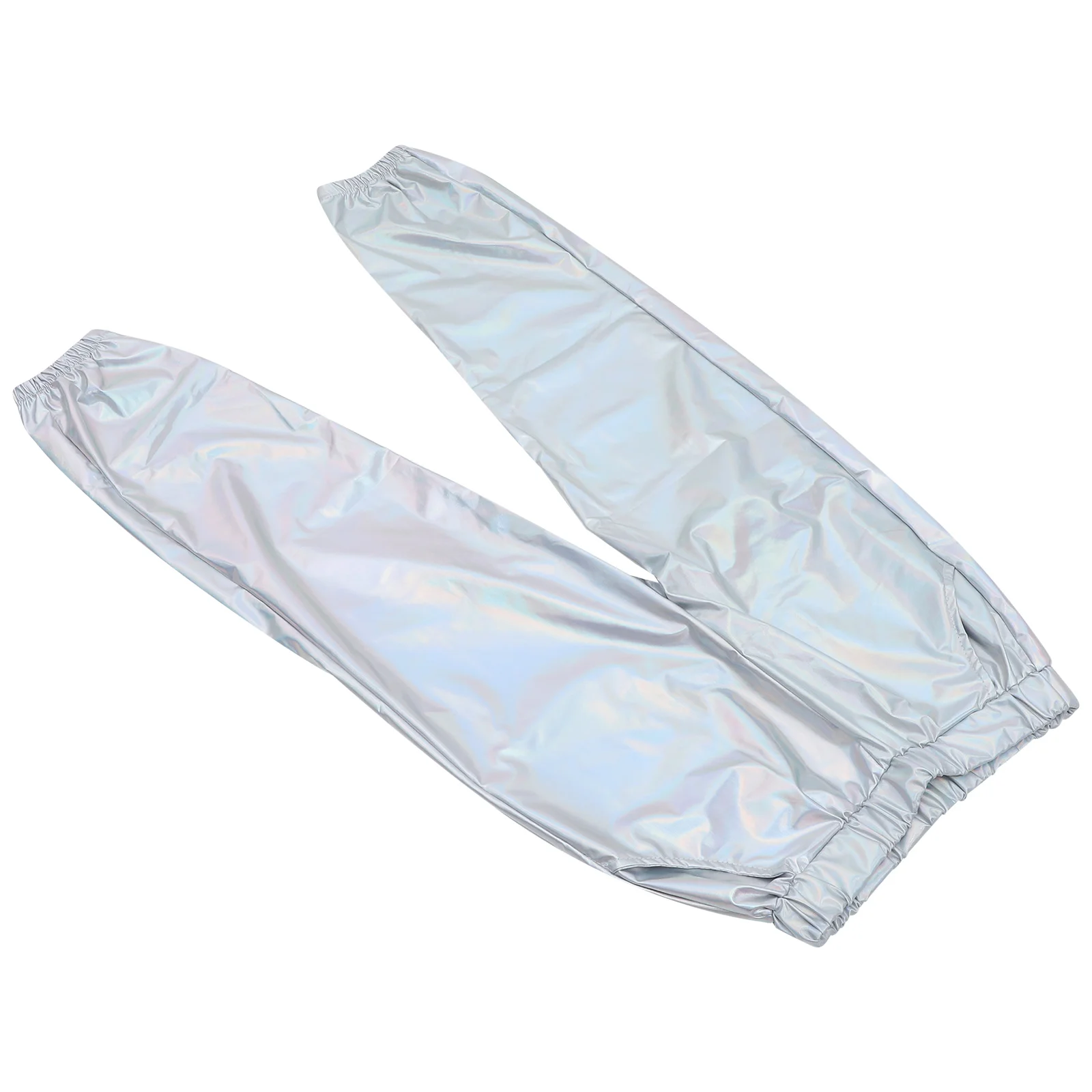 

Womens Cargo Pants High Waisted Holographic Clothes Rave Pants Metallic Joggers with Pockets