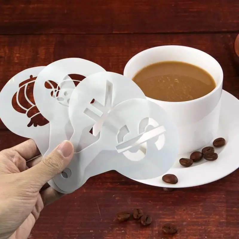 Форма для кофе разные стили трафареты капучино латте украшения торта спрей