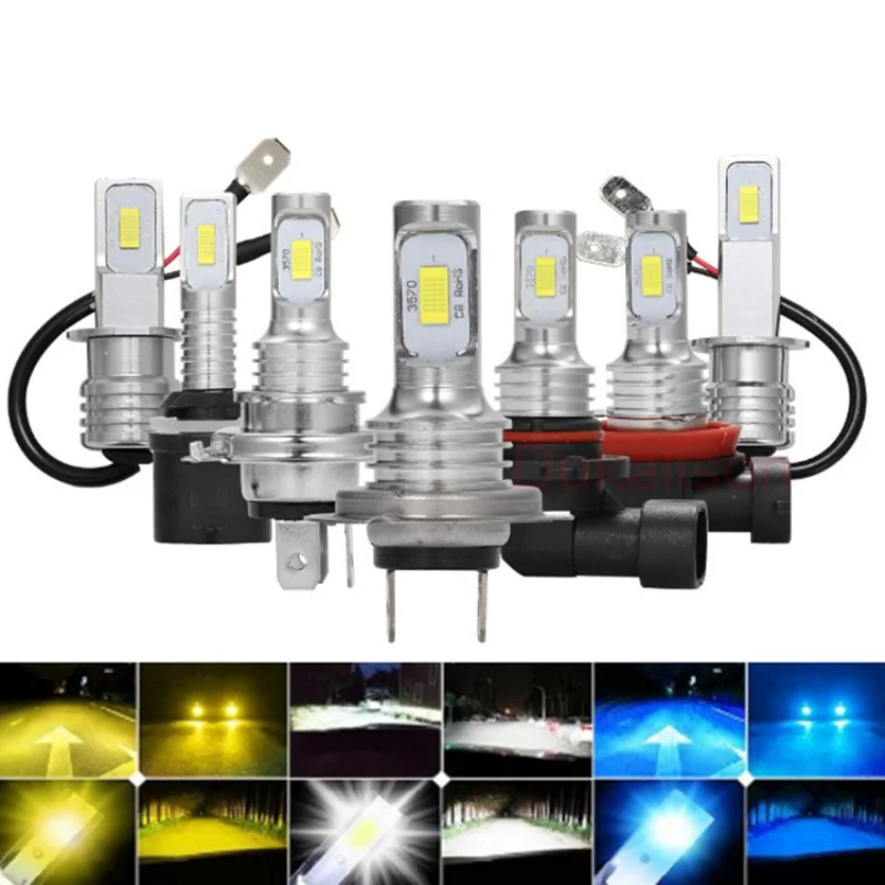 

H4 H7 H11 H8 H9 H1 H3 Car LED Fog Light Bulbs 9005 9006 Auto Driving Fog Lamps 6500K 12V 24V LED Car Lights Led Fog Lights