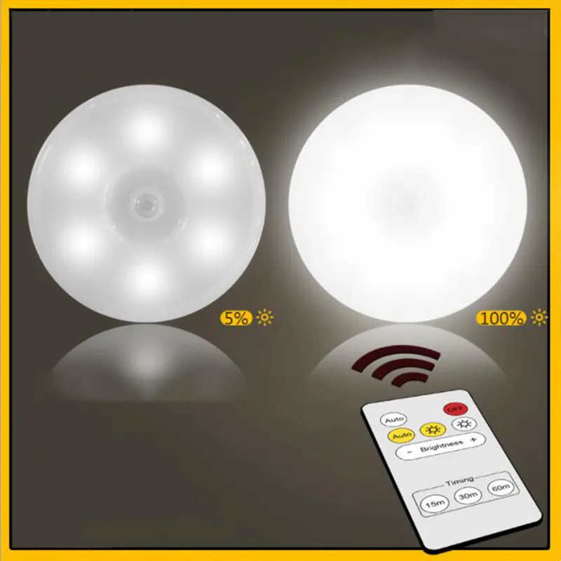 

1 2 3 4PCS Under Cabinet Lights LED Motion Sensor Closet Lights PIR LED Lamp USB Rechargeable 2 Color Night Light With Control