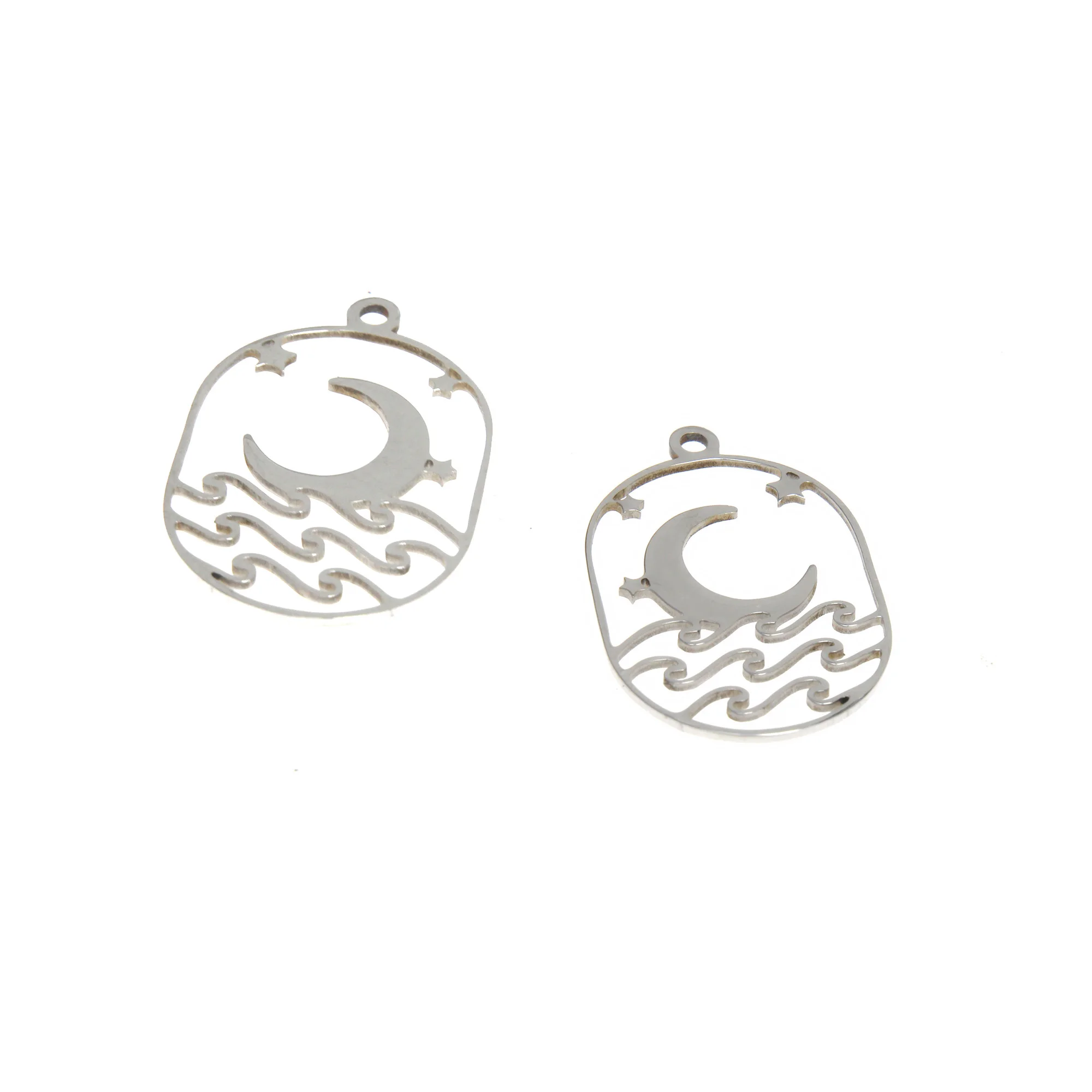 

5 шт./партия, серьги-подвески из нержавеющей стали, 34 х22 мм