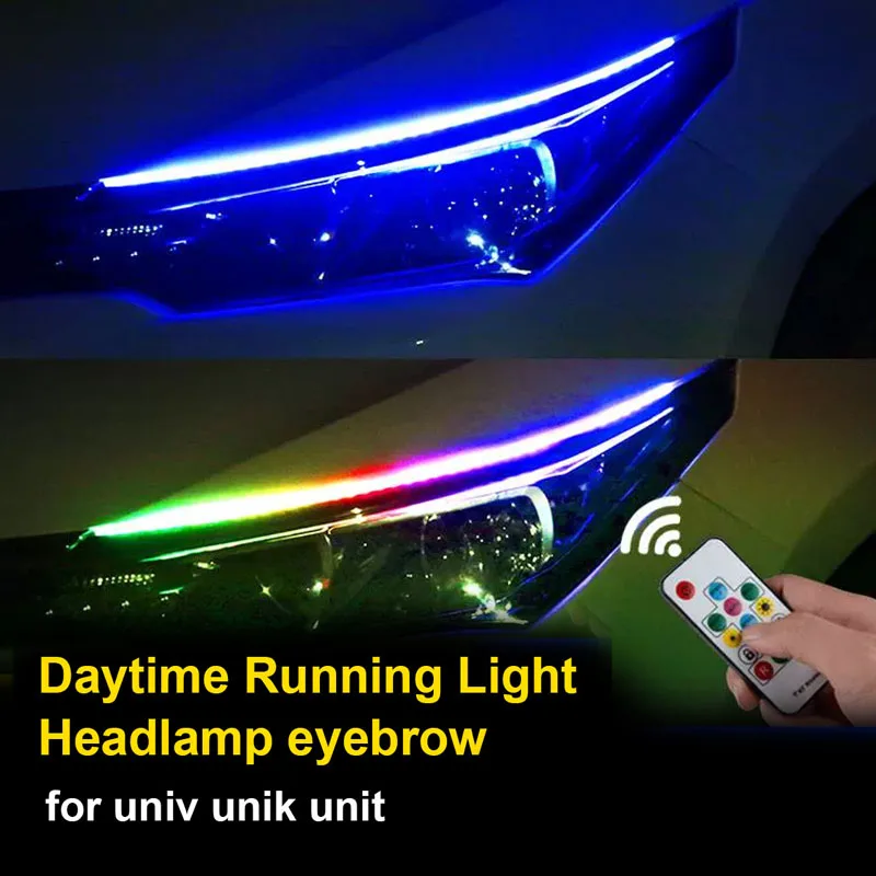

2pcs for Changan UNI-T UNI-V UNI-K Daytime Running Light Unit Unik Univ Headlamp Eyebrow Streaming Turn Signal Strip