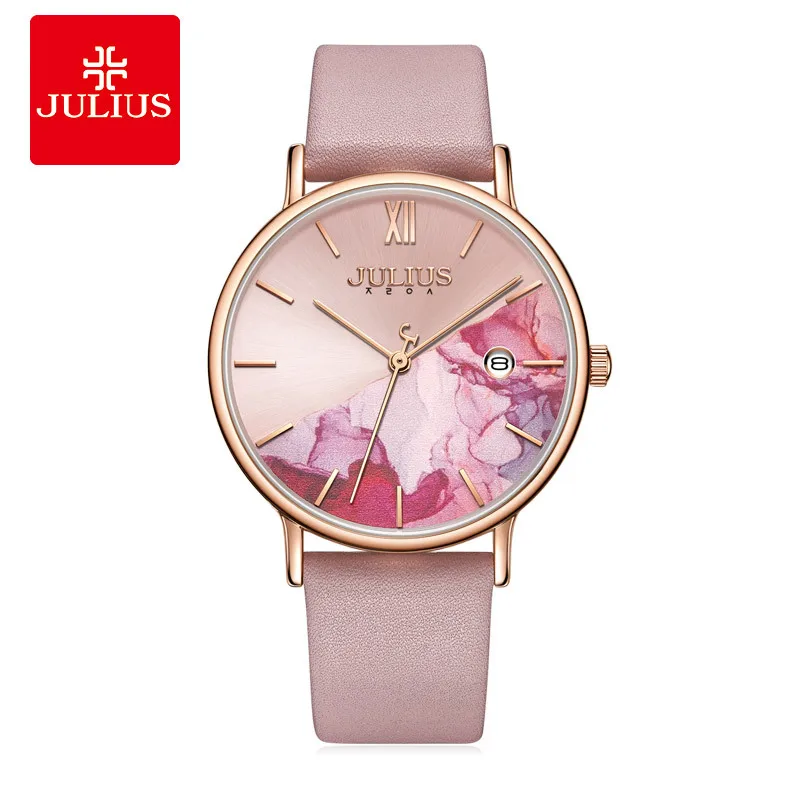 JULIUS Hotsale Good Quality Watches Color Large Dial Calendar Trend Intellectual Quartz Women's Watch Dress Women best selling