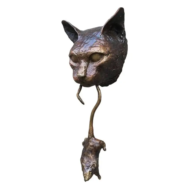 

Настенная скульптура, украшения в виде кошки и мыши, украшение для входной двери, полимерная статуя в готическом винтажном стиле, подвесной кулон для домашней комнаты