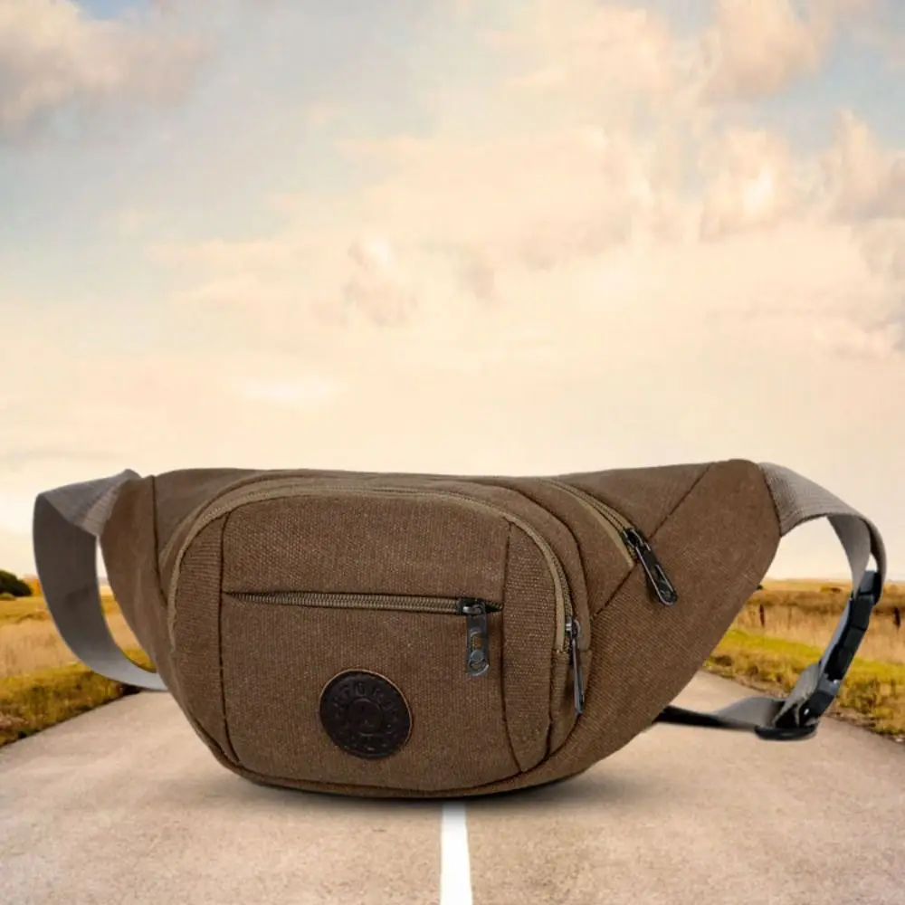 Модная парусиновая мужская поясная сумка в стиле ретро большая вместительная