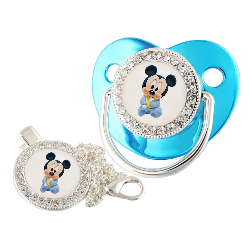 

Disney Mickey Mouse Image Baby Pacifier With Clip Food Grade Silicone Orthodontic Dummy Nipple Infant Soother Baby Teat Chupete