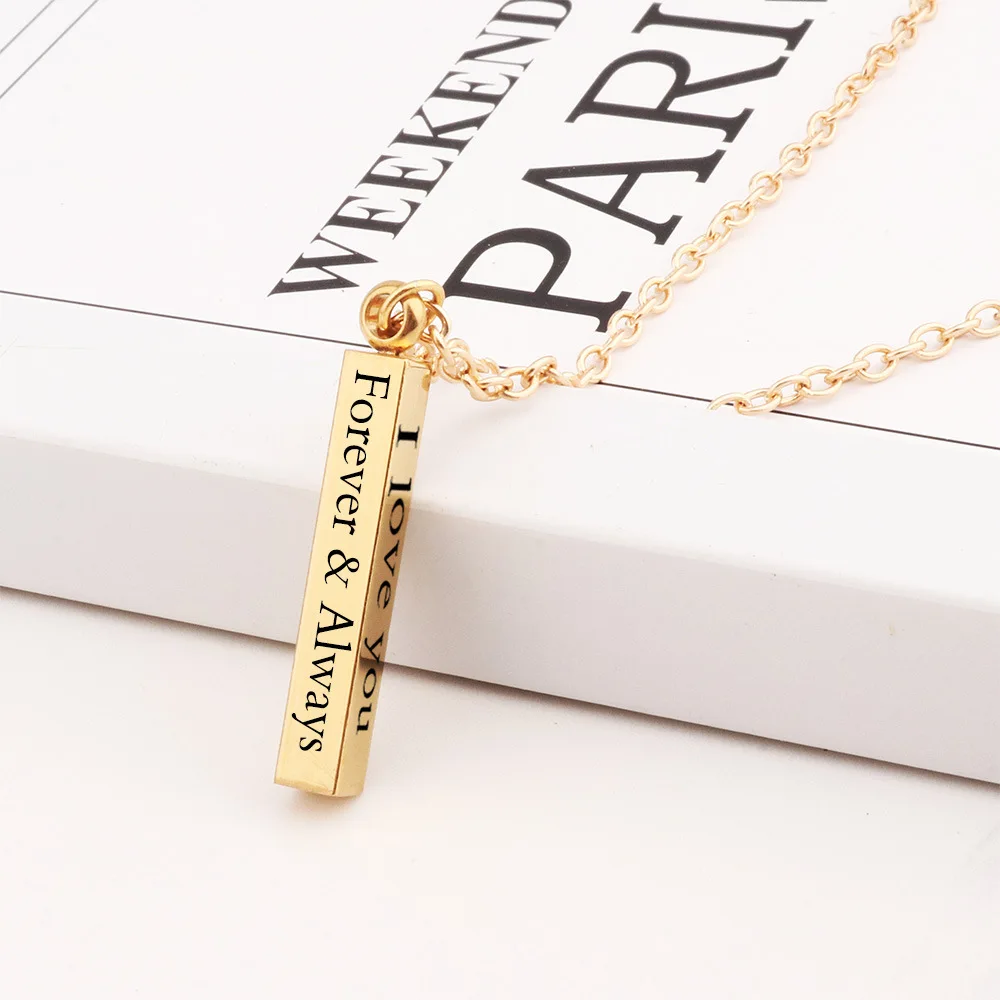 

Fashion I love you stainless steel wishing column pendant necklace for men and women couple gifts popular jewelry accessories