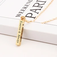 fashion i love you stainless steel wishing column pendant necklace for men and women couple gifts popular jewelry accessories