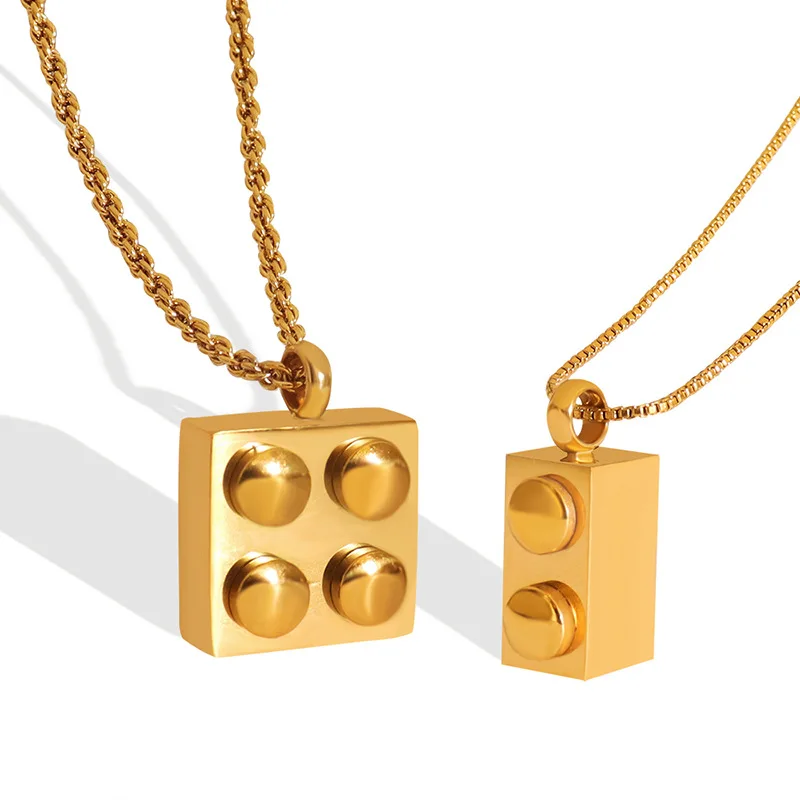 

Geometric Simplicity Block Shape Pendant Necklace Women'S Stainless Steel Necklace Fashion Jewelry Women'S Charm Jewelry Gifts