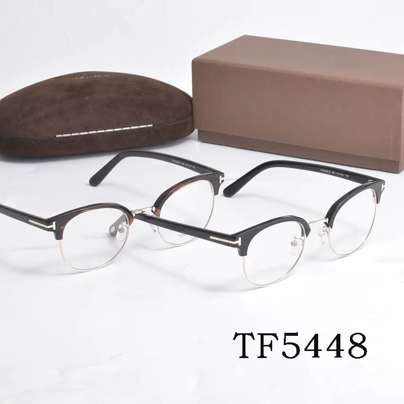 TF Half Rim Computer Eye Glasses Frames Optical Eyeglasses Frames Acetate Reading Myopia Prescription Glasses Man Women TF5448