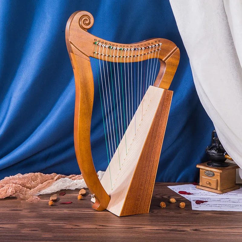 Laiyaqin Harp 16/19/21 String Tone Konghou Niche Musical Instrument Portable Lyre Piano Early Guzheng Finger Training Device enlarge