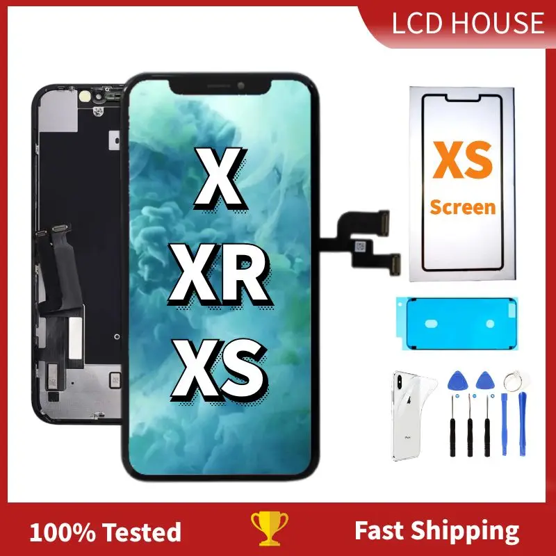 

AAA+ Display For iPhone X XR XS 11 Pro Max LCD Screen Assembly Perfect 3D Touch Digitizer Replacement OLED INCELL Quality+Tools