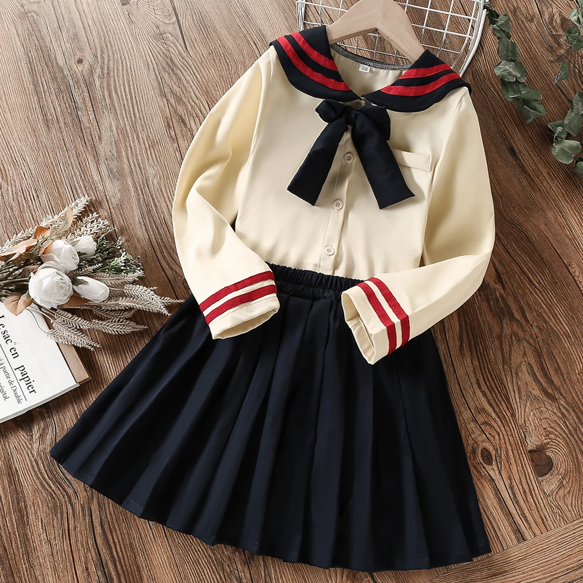 

Kids Sets for Girls Preppy Suits School Uniform Clothes Teenagers Coat & Skirt Twinset Baby Children Costumes 6 8 10 12 13 Years