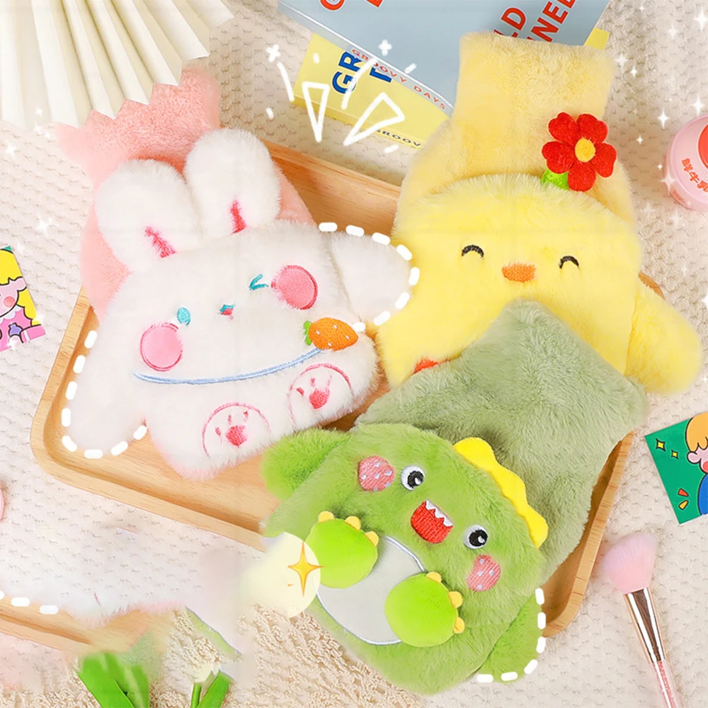 

500ml Cartoon Anime Plush Hot Water Bottle Kawaii Cute Plush Hot Water Bags PVC Explosion-proof Portable Student Hot Water Bags