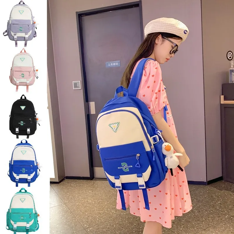 

Милый женский рюкзак в полоску с защитой от кражи, школьный ранец для девочек и мальчиков, роскошная модная женская сумка в стиле Харадзюку ...