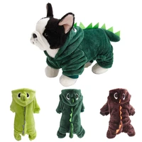 pet cute clothing cartoon dinosaur dog costume jumpsuit small dogs cats winter warm costume pet teddy chihuahua jumpsuit