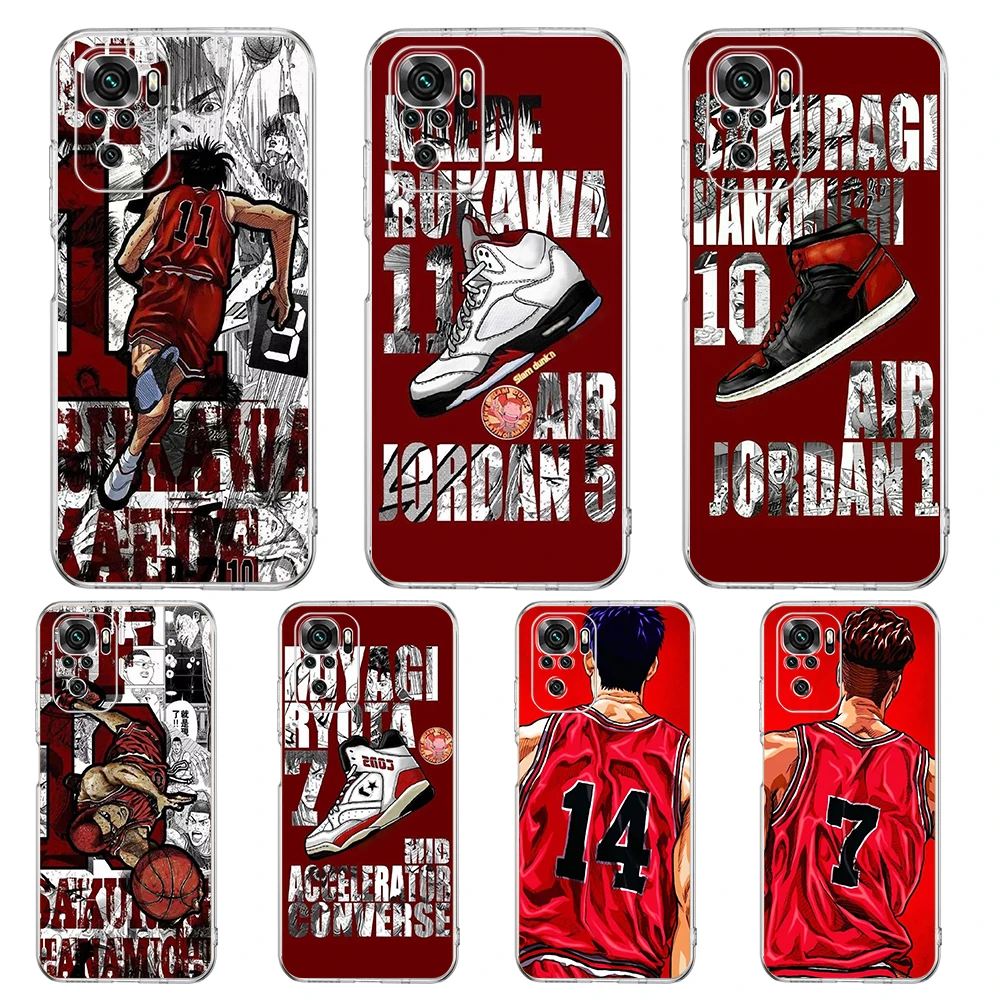 

Basketball Slum Dunk Transparent Phone Case for Redmi 10c Note 11 11T 8A 9A 9C 8 9 10 K40 Plus 12 Pro 4G Soft Cover Shell Capas