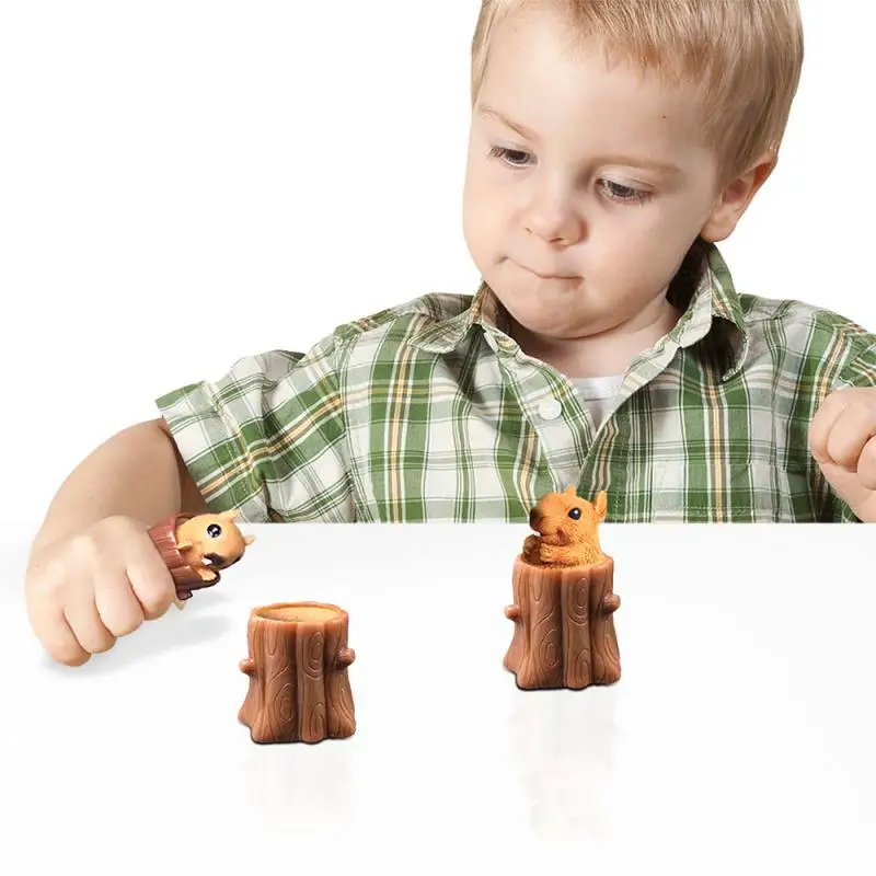 

Squeeze Rubber Squirrel Cup Children's Toy Evil Decompression Tree Stump Oak Cute Miniature Telescopic Pen Holder Game Gift