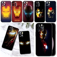 marvel avengers super hero iron man phone case for iphone 11 12 13 mini 13 14 pro max 11 pro xs max x xr plus 7 8 silicone cover