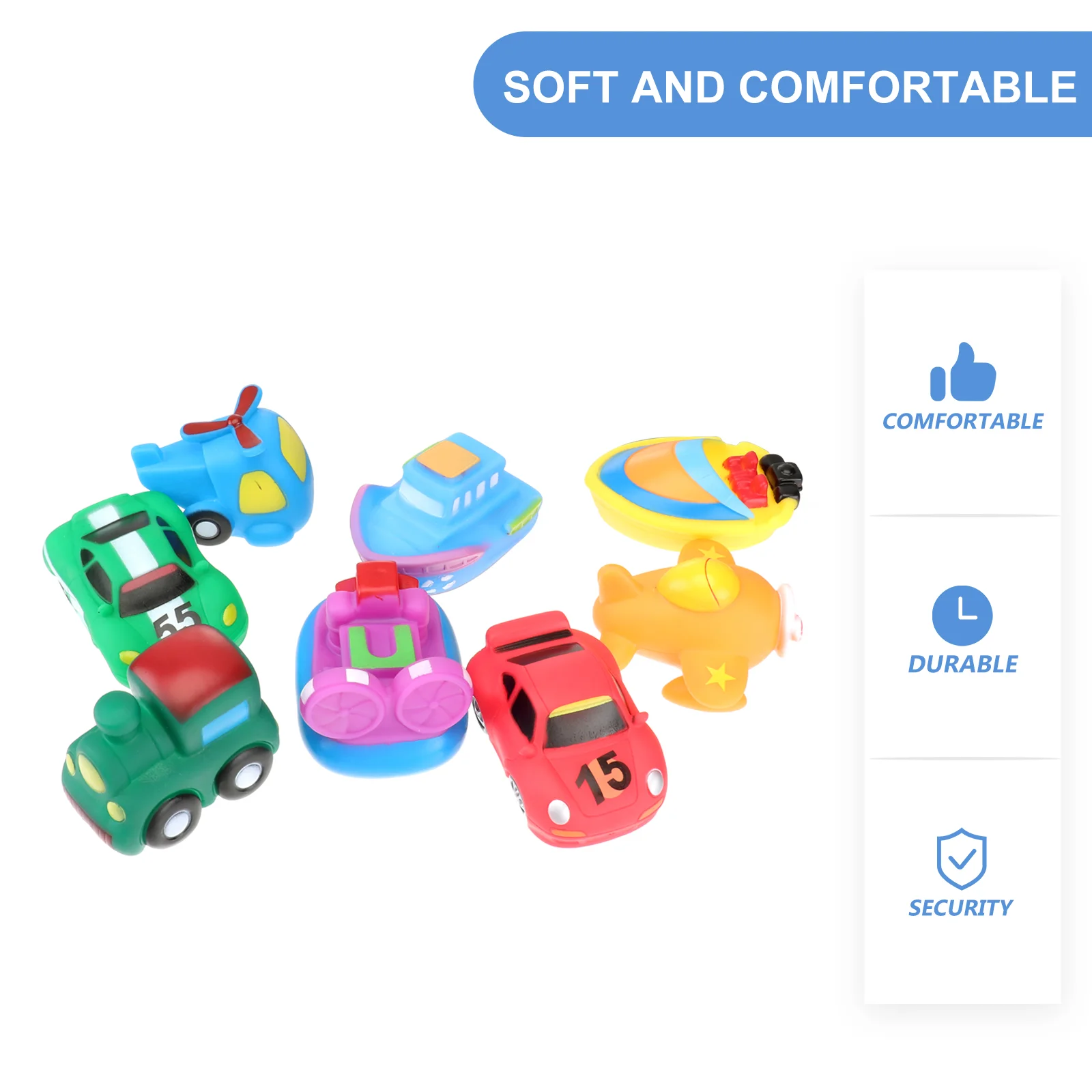 

8 Pcs Floating Bath Toy Baby Toys Bathtime Squeeze Sound Spray Water Vehicle Bathing Slide child