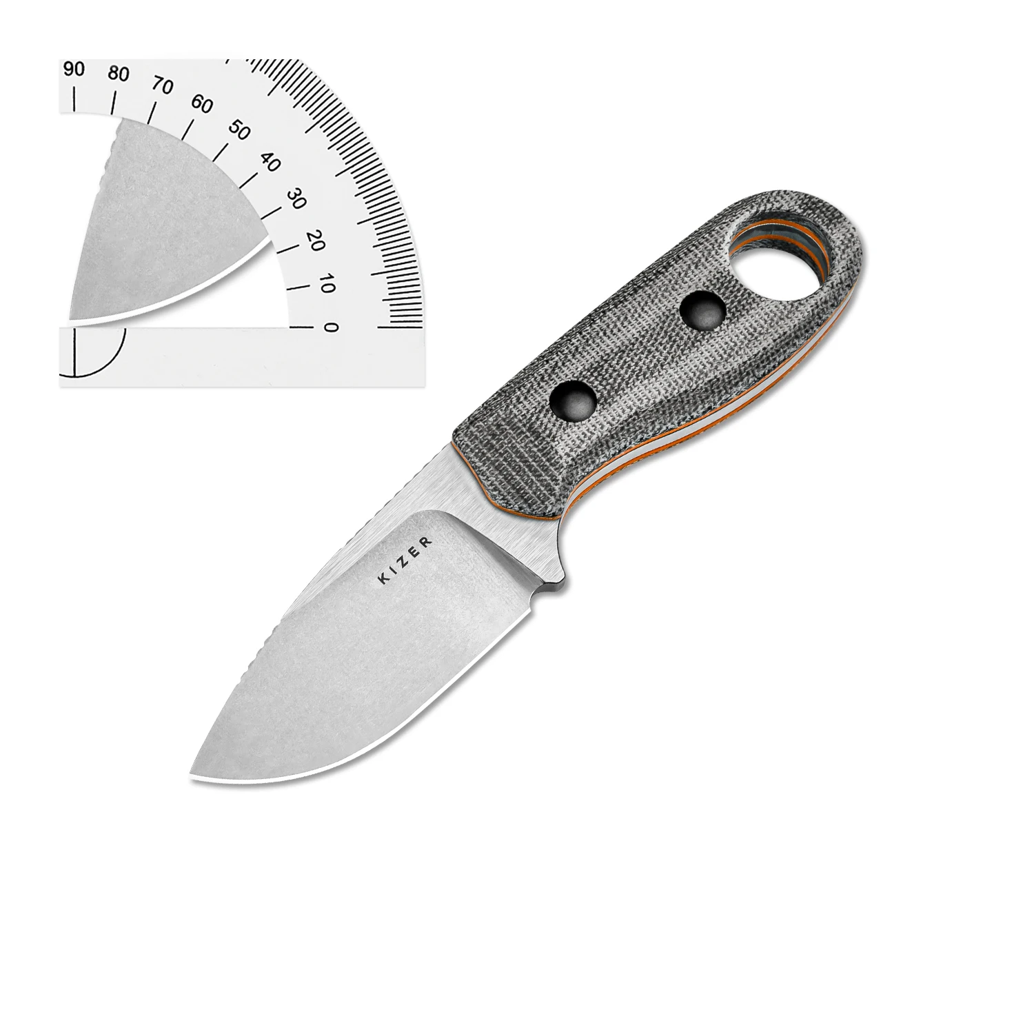 Фото Нож Kizer с фиксированным лезвием Beaver 1078A1/1078A2 D2/Nitro-V, стальное лезвие с G10/Micarta, фиксированный нож для кемпинга, новинка 2023 года №2