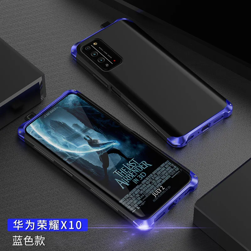 Luxury Shockproof Element Metal Phone Cases For Honor X10 Hin Hard Aluminium Alloy Hybrid Plastic Back Cover Case
