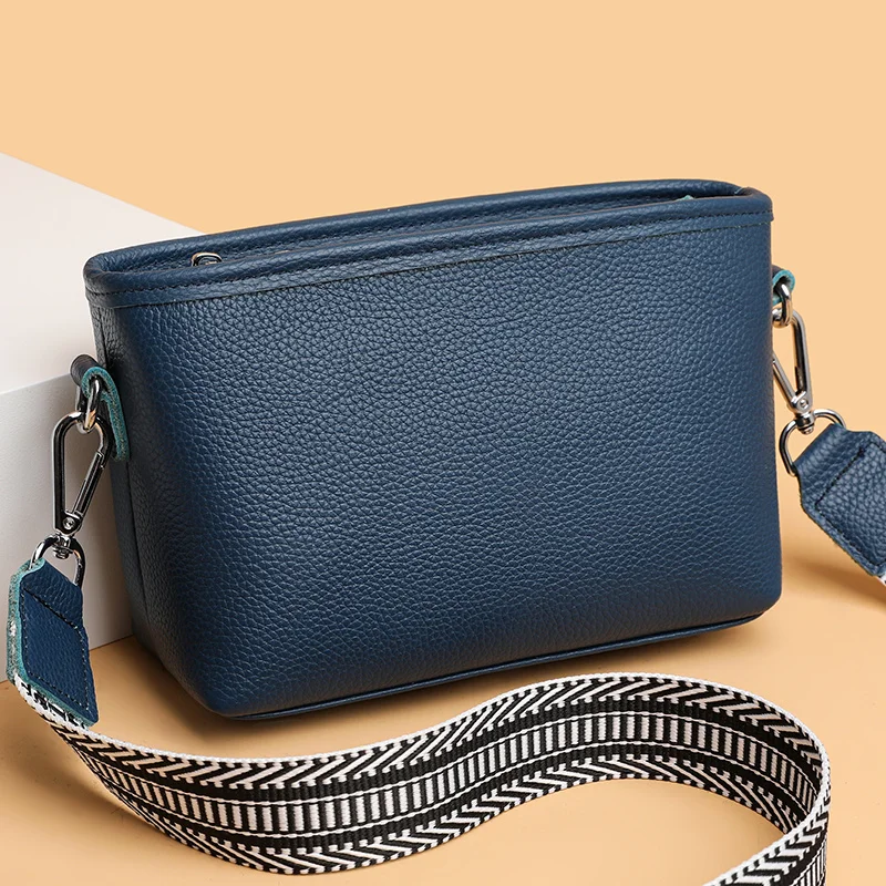 

Luxury Wide shoulder strap Handbags Women Bags Designer Ladies Chic 100% genuine leather Cowhide Stylish Crossbody Shoulder Bag
