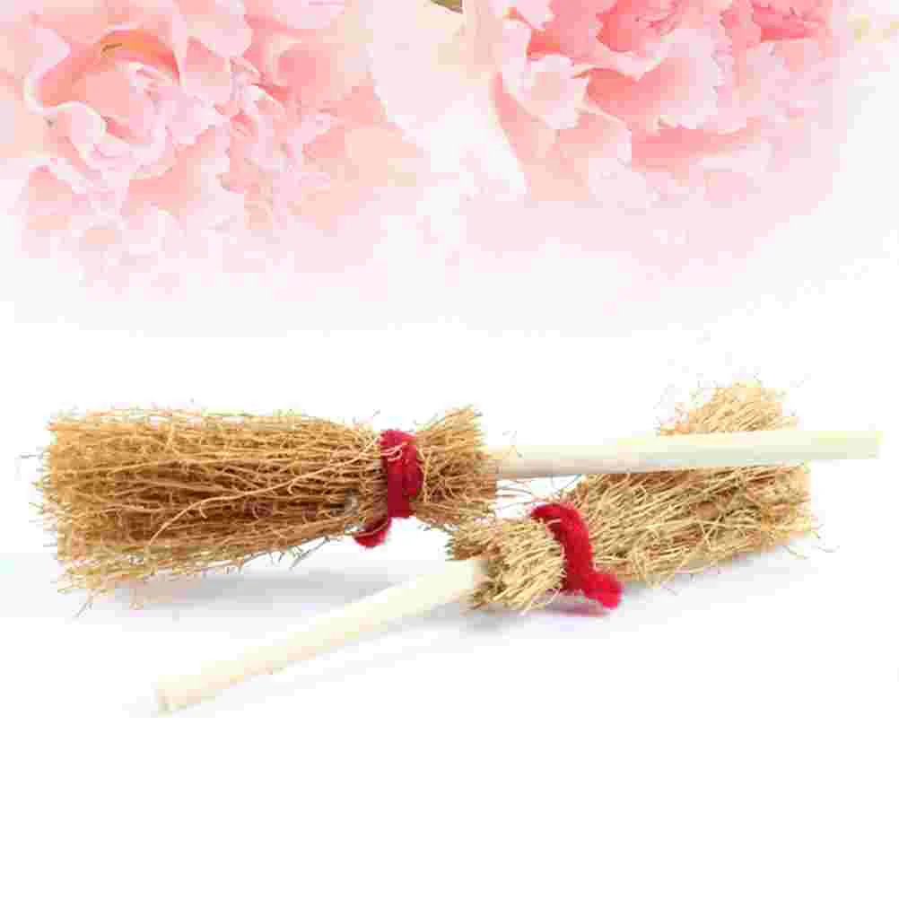 

Broom Witchmini Witches Decorations Brooms Straw Miniature Decoration Hanginghat Prop Wizard Decor Ornaments Broomstickcrafts