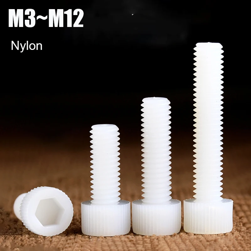 

Белые нейлоновые винты с шестигранной головкой М3-M12