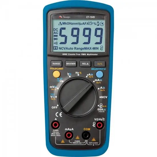 

Digital Multimeter ET1649 Black and Blue MINIPA