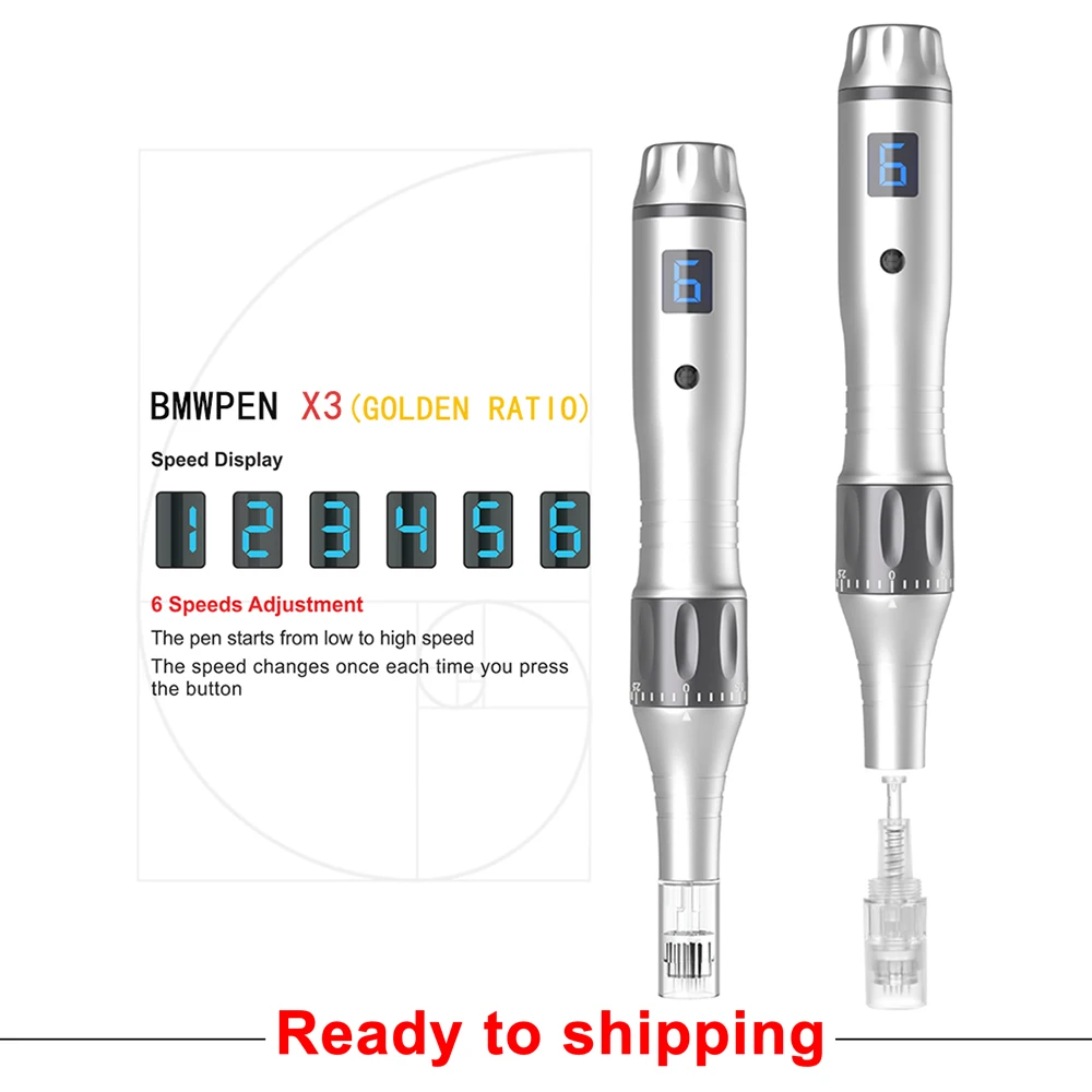 ELON-YC DermaPen Professional BMWPEN 6 Levels LCD Screen Hight Power Professional Dr Pen NANO Microneedling Derma Pen Device