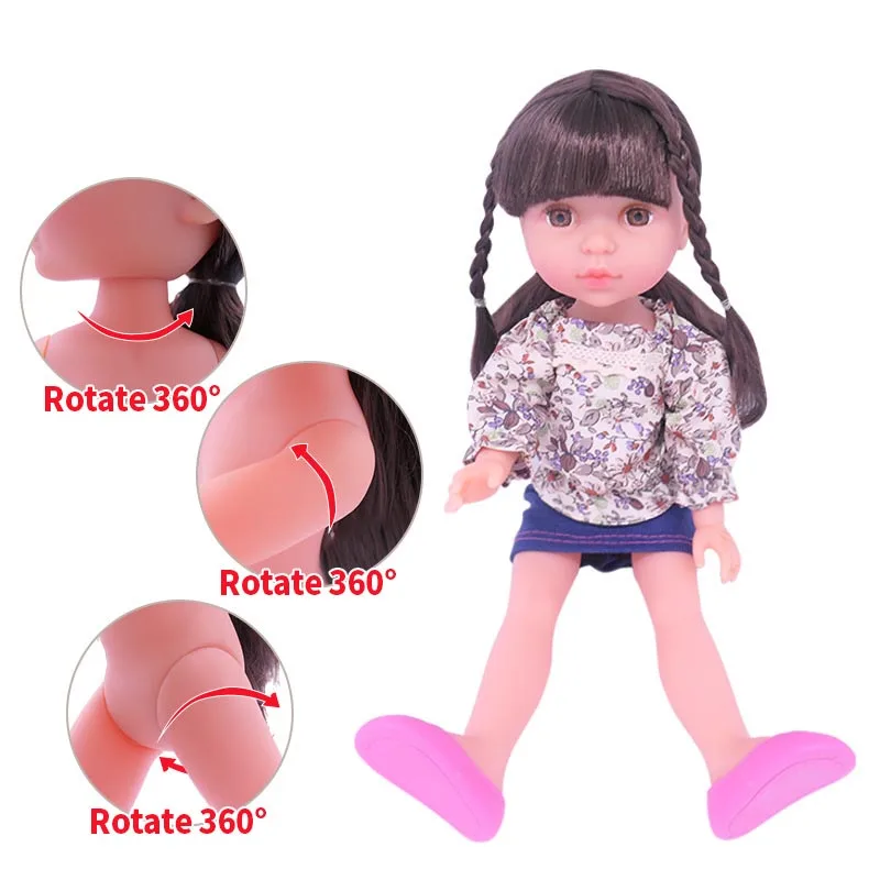 

34CM Reborn Baby Doll Simulation Baby Vinyl Girl Toy Comfort Sleeping Doll Play House Dress Up Toys for Girls for Children Gift