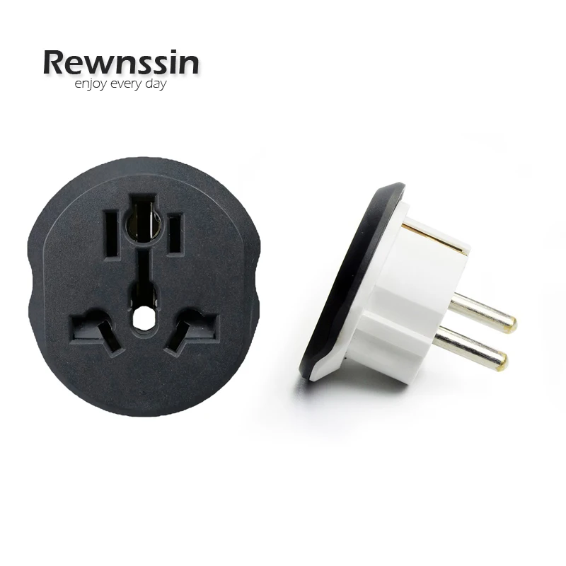 Купи Rewnssin Power Plug Adapter FR AU US UK To EU Universal Plug Converter Travel Adapter 2 Round Wall Socket 16A 250V High Quality за 161 рублей в магазине AliExpress