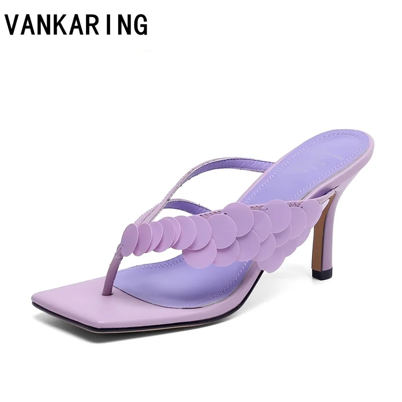 

female shoes slippers soft bottom women heels open toe casual mules sexy flip-flops summer high heels genuine leather sandals