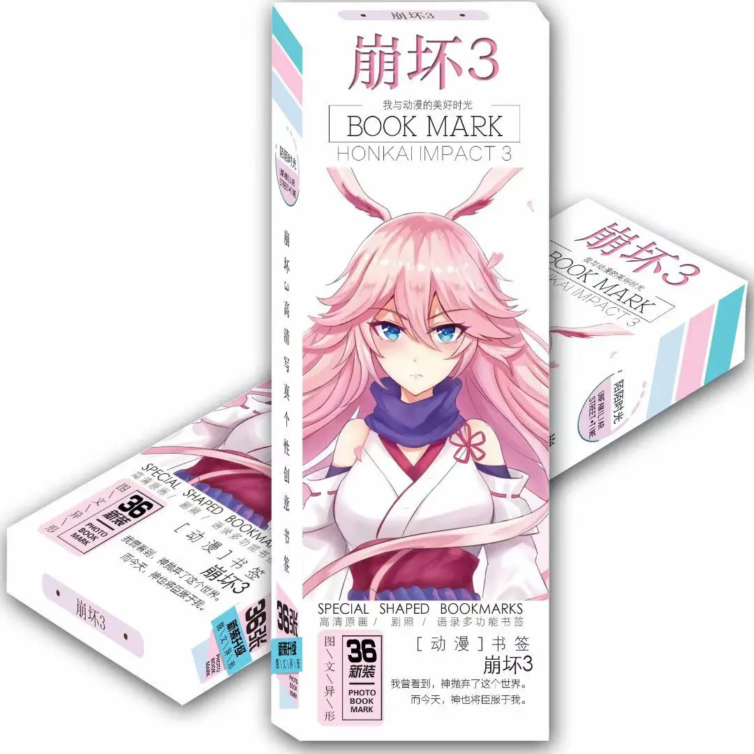 

36 PCS / Set "collapse" 3 Creative Fine Bookmark Game Peripheral Paper Bookmark Anime Game Character Bookmark Gifta