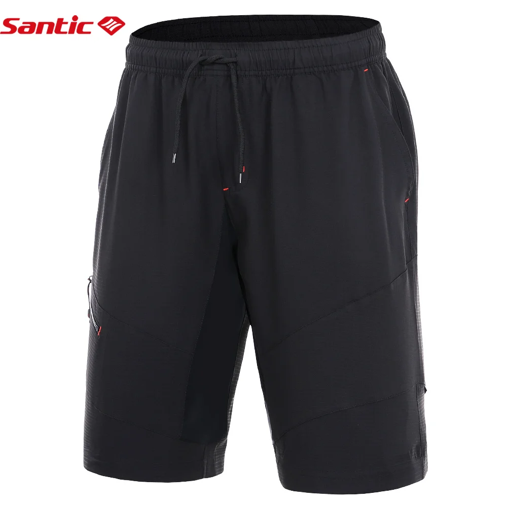 

Santic Men Cycling Shorts Leisure Cycling Shorts Downhill MTB Shorts No Cushion Black Quick-drying Reflective