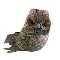 artificial straw owl ornament simulation animal figurine handmade crafts for home bedroom office store