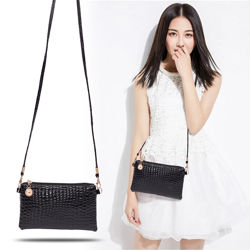 

Pu Fashion Women Shoulder Bag Messenger Bag Designer Luxury Crocodile Pattern Phone Bag Coin Purse Girls Handbag Tote Bag