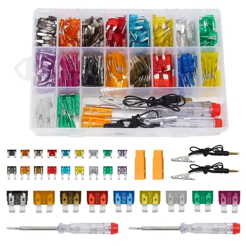 306 Pcs Car Fuse Amplifier with Box Combination Car Blade with Inspection Circuit Electric Pen