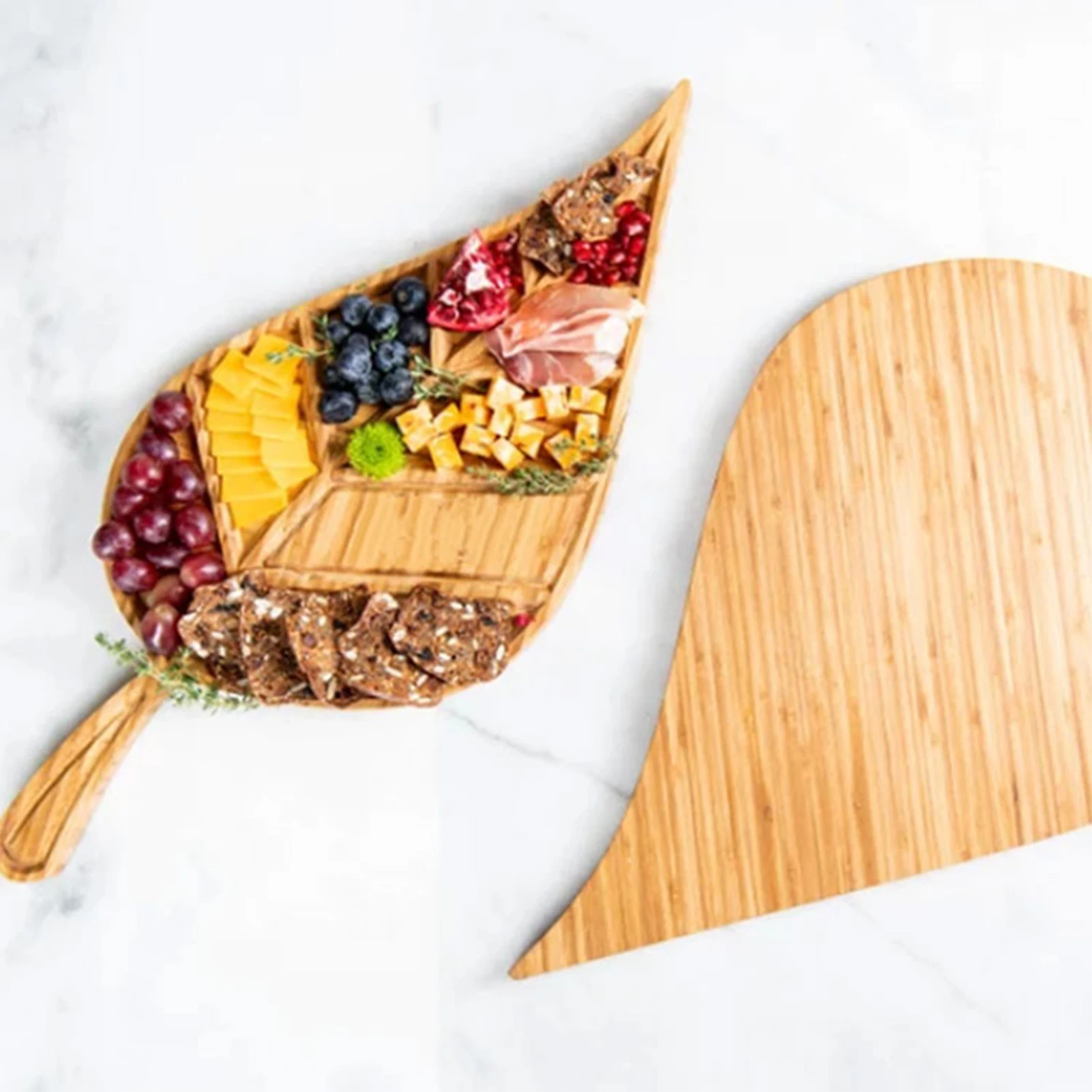 

Party Snack Board Wooden Pots Crafts Flat Plate Dish Kitchen Fun Cutlery Unique Cheese and Charcuterie Board Appetizer Board