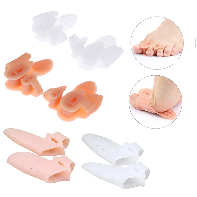 

1pair Toe Separator Hallux Valgus Corrector Finger Bunion Orthotics Protector Overlapping Forefoot Pad Foot Care Pedicure